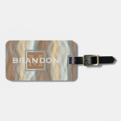 カスタムカッコいいレトロ抽象芸術芸術的波パターン ラゲッジタグ (正面横)