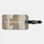 カスタムカッコいいレトロ抽象芸術芸術的波パターン ラゲッジタグ (裏面横)