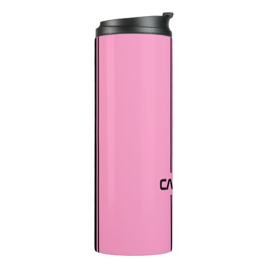 カスタムカッコいい可愛いピンクブラックオートレーススポーツストライプ タンブラー (回転左)