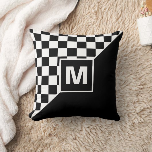 カスタムカッコいい白黒旗市松模様に模様 クッション (ブランケット)