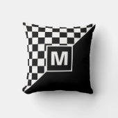 カスタムカッコいい白黒旗市松模様に模様 クッション (正面)