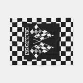 カスタムカッコいい白黒旗市松模様に模様 フリースブランケット (正面(横))