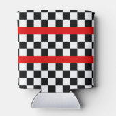 カスタムカッコいい白黒旗市松模様に模様 缶クーラー (裏面)