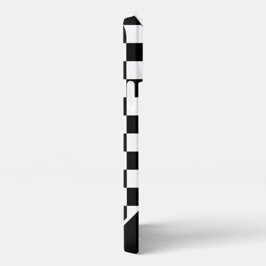 カスタムカッコいい白黒旗市松模様に模様 iPhoneケース (右側面)