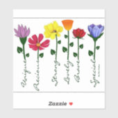 カスタムカットのビニールのシール – ワイルドフラワーn'ワード シール (シート)