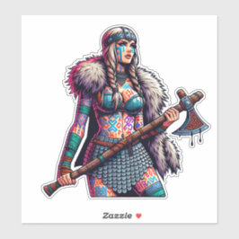 カスタムカットのビニールのステッカー：戦士の女性 シール