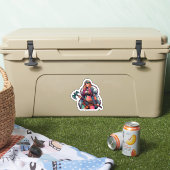 カスタムカットのビニールのステッカー:戦士の女性 シール (クーラー)