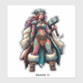 カスタムカットのビニールのステッカー:戦士の女性 シール (シート)