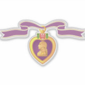 カスタムカットシンプルハート「パープル」ビニル シール (正面)