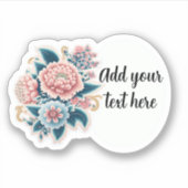 カスタムカットシール – カスタマイズ可能な文字-フローラ シール (正面)
