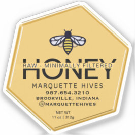 カスタムカットビニル六角形蜂蜜ラベル シール