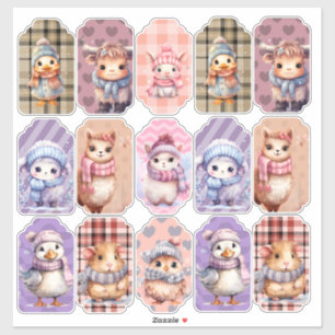 カスタムカットビニールのシール冬の納屋ヤード動物 シール