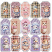 カスタムカットビニールのシール冬の納屋ヤード動物 シール (正面)