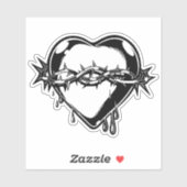 カスタムカットビニールのシール有刺線ハート シール (シート)