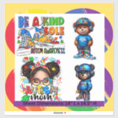 カスタムカットビニールのシール – 自閉症の意識 – 大 シール (シート)