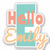 カスタムカットビニールステッカーこんにちは シール (正面)