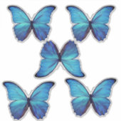 カスタムカットビニールステッカー – 5ブルーモルフォButterfl シール (正面)