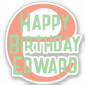 カスタムカットビニールハッピーバースデー10代の シール (正面)