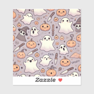 カスタムカットビニールハロウィンステッカー4" x 4" シール