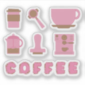 カスタムカット コーヒー ステッカー シール (正面)