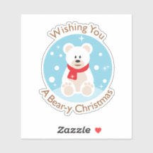 カスタムカット ビニールステッカー Bear-y Christmas Greeting