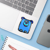 カスタムカット ビニールステッカー - Bernie Bear シール (ノートパソコンとiPhone)