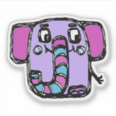 カスタムカット ビニールステッカー - Ely Elephant シール (正面)