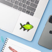 カスタムカット ビニールステッカー - Xavier X線魚 シール (ノートパソコンとiPhone)