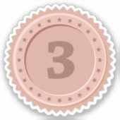 カスタムカット ビニール 3位 銅メダル ステッカー シール (正面)