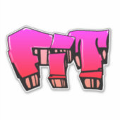 カスタムカット「フィット」グラフィティビニールステッカー シール (正面)