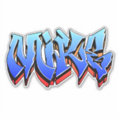 カスタムカット「マイク」グラフィティビニールシール シール (正面)