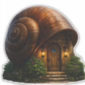 カスタムカット 貝殻型の家 snail house シール (正面)