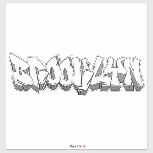 カスタムカットBrooklyn Graffitiビニールステッカー シール (シート)