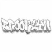 カスタムカットBrooklyn Graffitiビニールステッカー シール (正面)