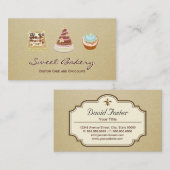 カスタムカップケーキチョコレートベーカリー店 名刺 (正面/裏面)