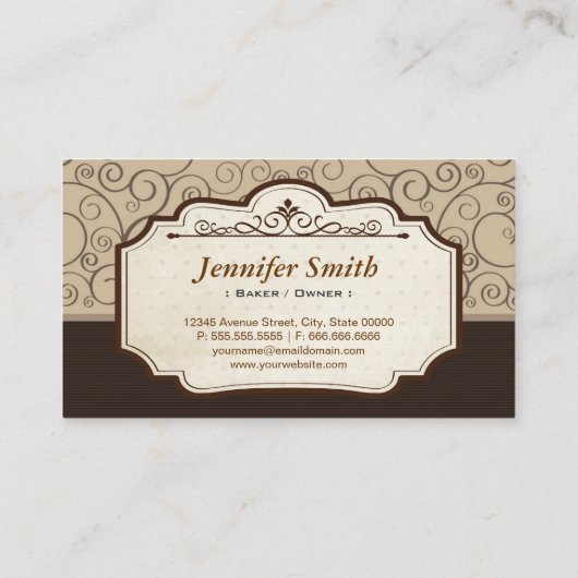 カスタムカップケーキマカローンズデザートベーカリーストア 名刺 (裏面)