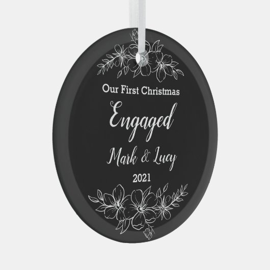 カスタムカップルのクリスマスガラスオーナメント ガラスオーナメント (正面右)