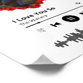 カスタムカップルの写真 |ハートの花 ポスター (角)