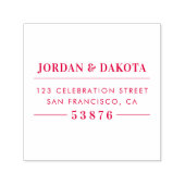 カスタムカップルの名レッド結婚差出人住所 セルフインキングスタンプ (デザイン)