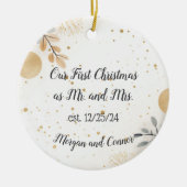 カスタムカップルオーナメントパーソナライズされたクリスマス セラミックオーナメント (正面)