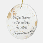 カスタムカップルオーナメントパーソナライズされたクリスマス セラミックオーナメント (左)