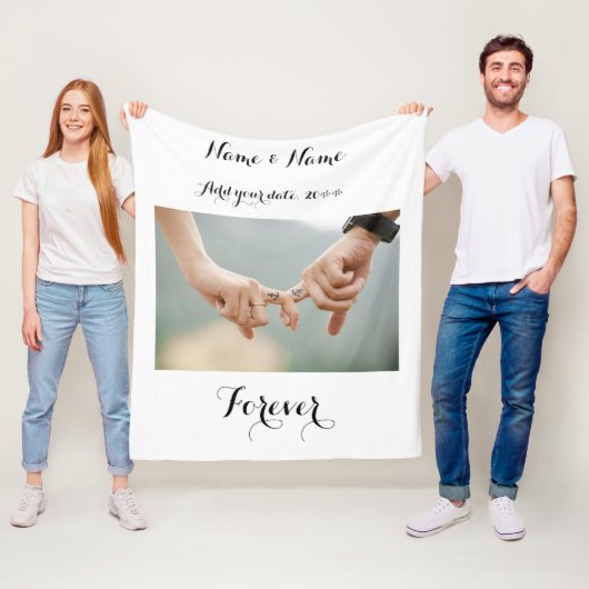 カスタムカップルフォトブランケット フリースブランケット (インサイチュ)