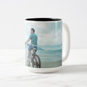 カスタムカップル写パーソナライズされた真 ツートーンマグカップ (正面右)