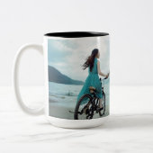 カスタムカップル写パーソナライズされた真 ツートーンマグカップ (左)