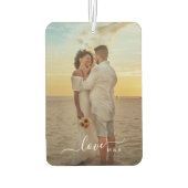 カスタムカップル写真とシンプル引用文文字 カーエアーフレッシュナー (裏面)