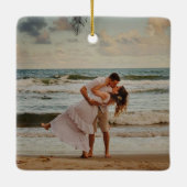 カスタムカップル写真オーナメント、写真クリスマス セラミックオーナメント (裏面)
