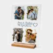 カスタムカップル写真コラージュと任意の文字 アクリルサイン (傾斜)