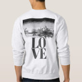 カスタムカップル写真スタイリッシュ黒抽象芸術 スウェットシャツ (裏面)