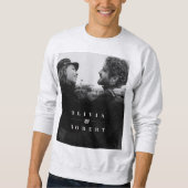 カスタムカップル写真スタイリッシュ黒抽象芸術 スウェットシャツ (正面)