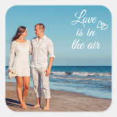 カスタムカップル写真パーソナライズされたテンプレートシール スクエアシール (正面)